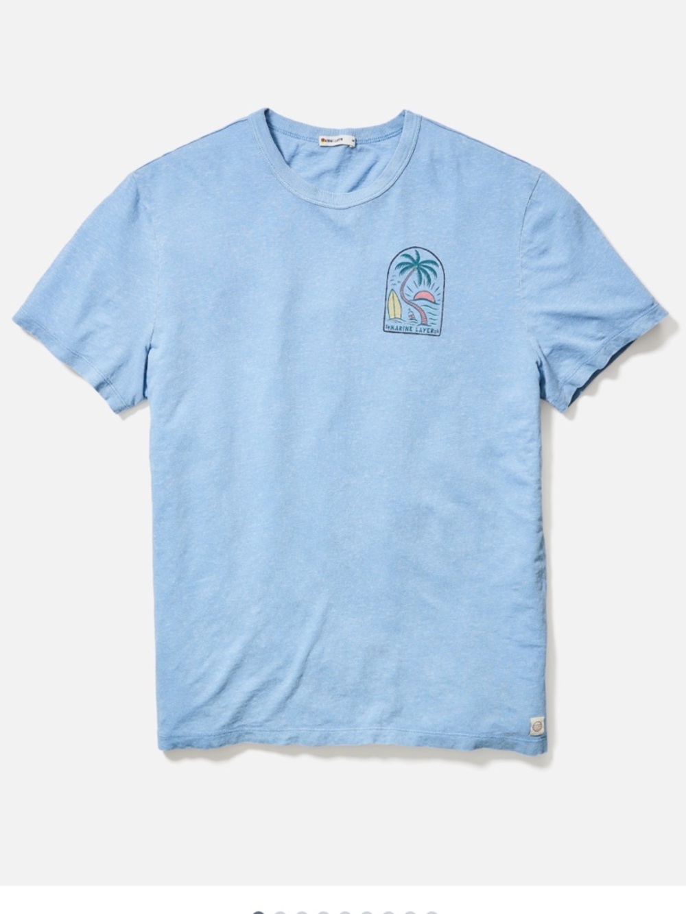 Marine Layer Light Blue Short Sleeve Tee with Small Coastal Patch